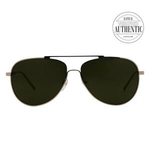 Unisex Salvatore Ferragamo Aviator Sunglasses SF174S 726 Shiny Gold/Olive 60 mm